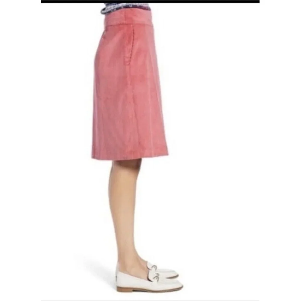 1901 Womens A Line Corduroy Skirt Pink Pleated‎ Lined Pockets Cotton SZ 18